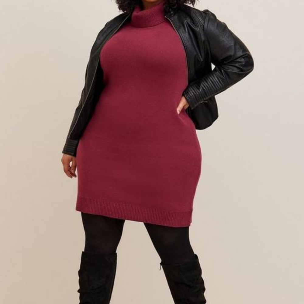 Torrid At Knee Ultra Soft Burgundy Sweater Dress Size 2